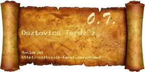 Osztovics Teréz névjegykártya